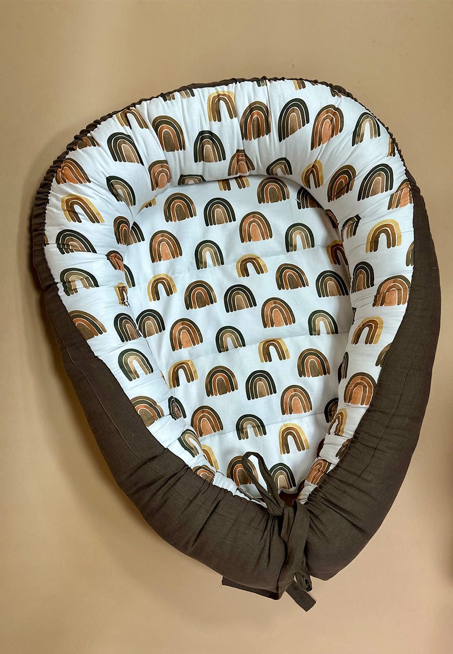 Fole 2 në 1 + batanije ~ Boho Rainbows Baby Nest + Blanket