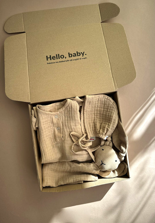 Brown Muslin Baby Box
