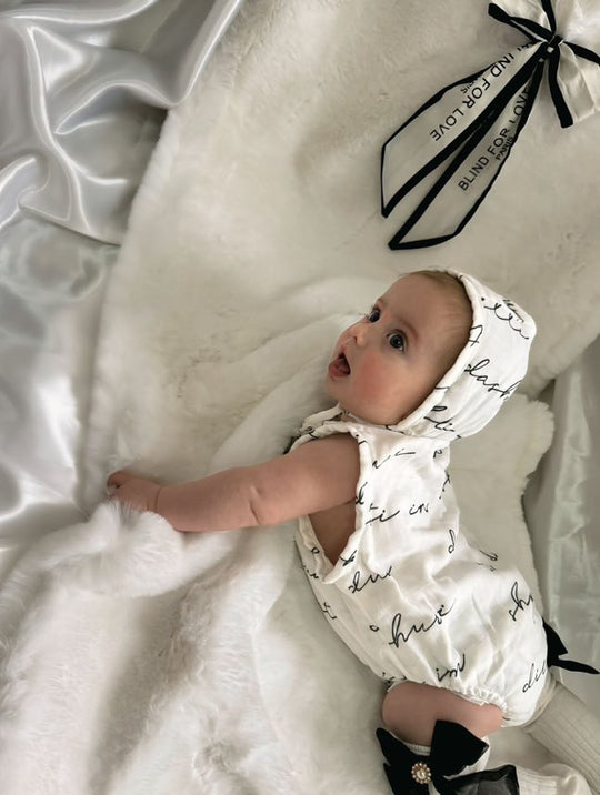 Të dua - romper + bonnet