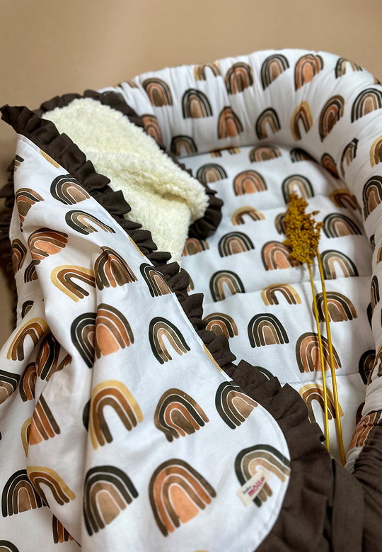 Fole 2 në 1 + batanije ~ Boho Rainbows Baby Nest + Blanket