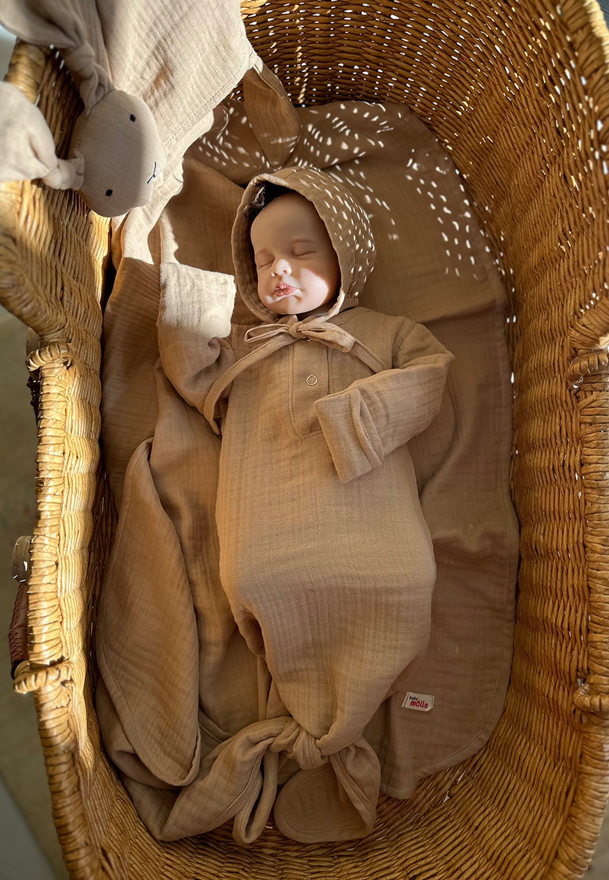 Brown Muslin Baby Box