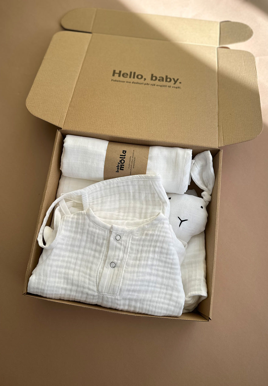 White Muslin Baby Box