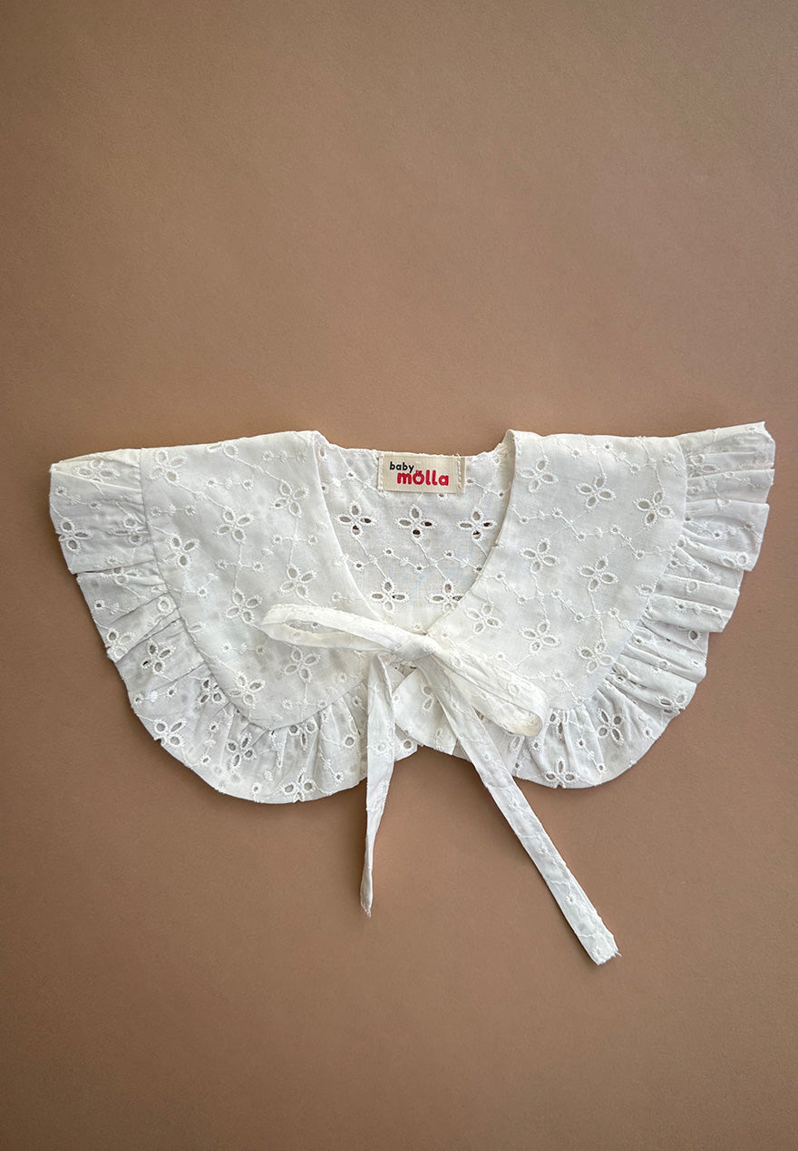 White Flower Muslin Bib