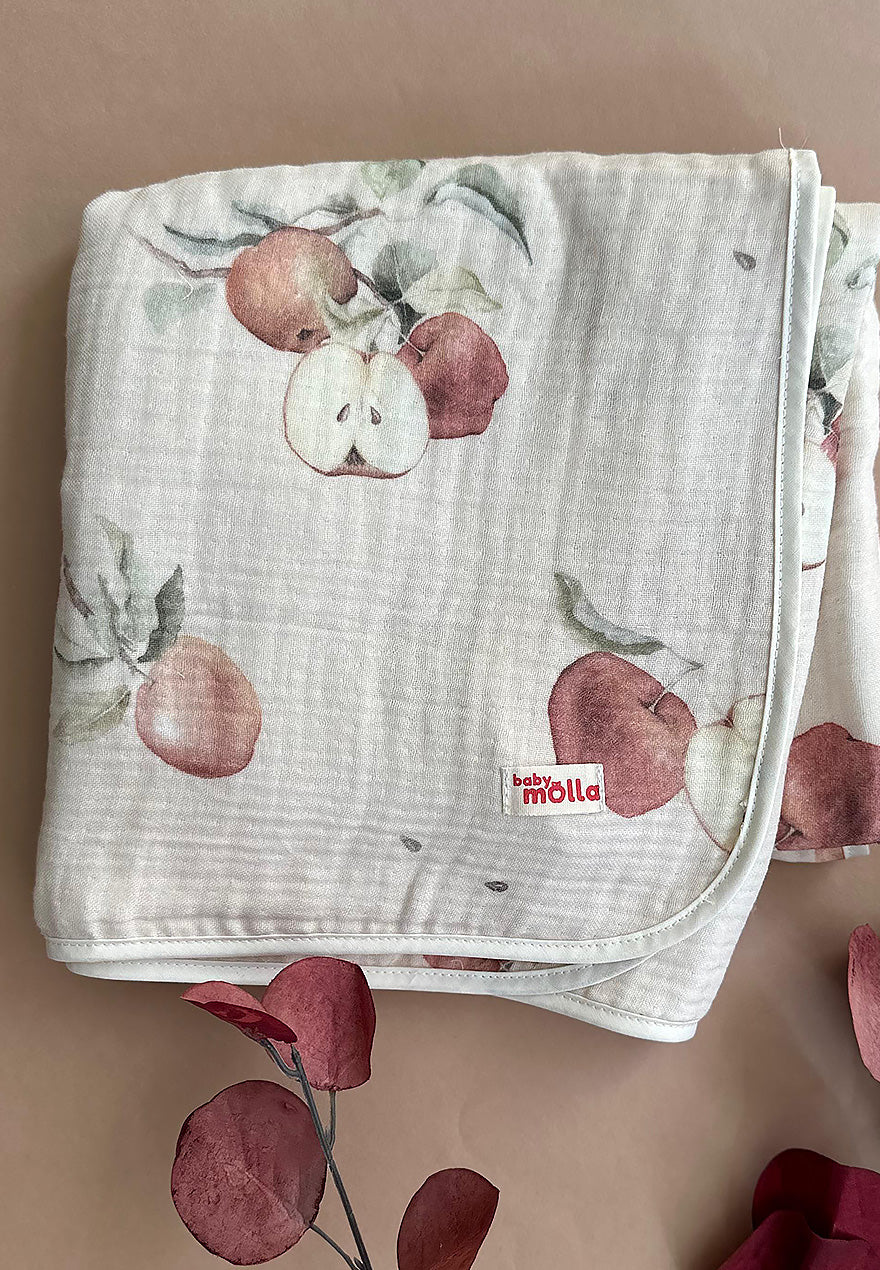 4 Layer Muslin Blanket ~ Apples