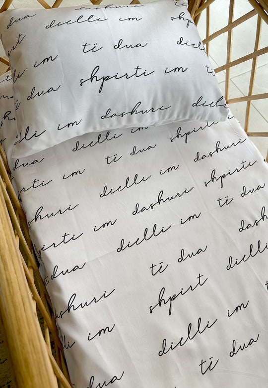 Të dua Crib sheet + pillow case