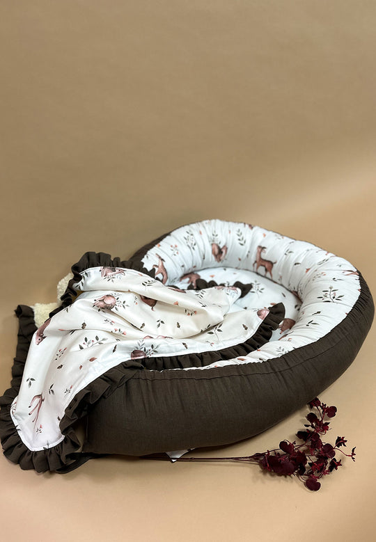 Fole 2 në 1 + batanije ~ Doe Baby Nest + Blanket
