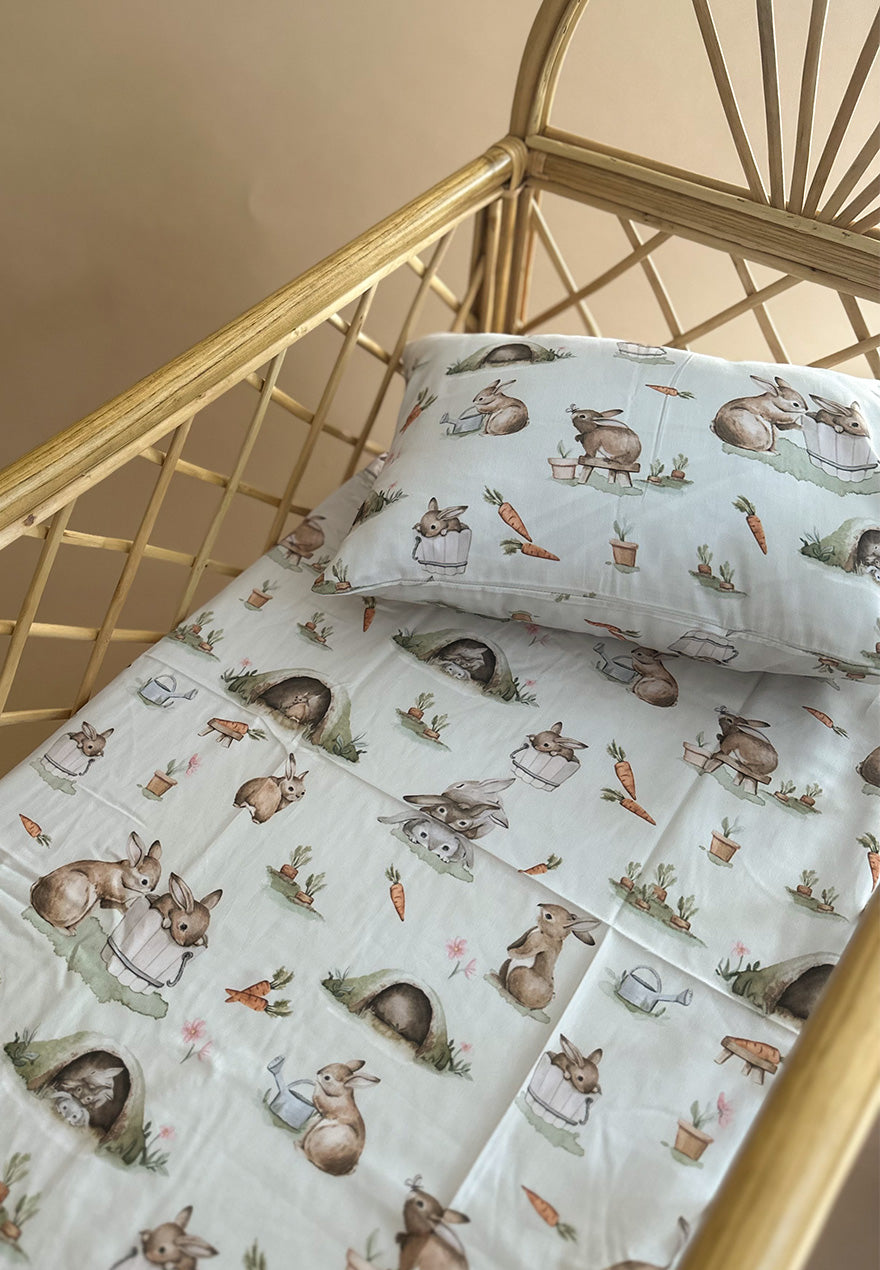 Rabbits Crib sheet + pillow case