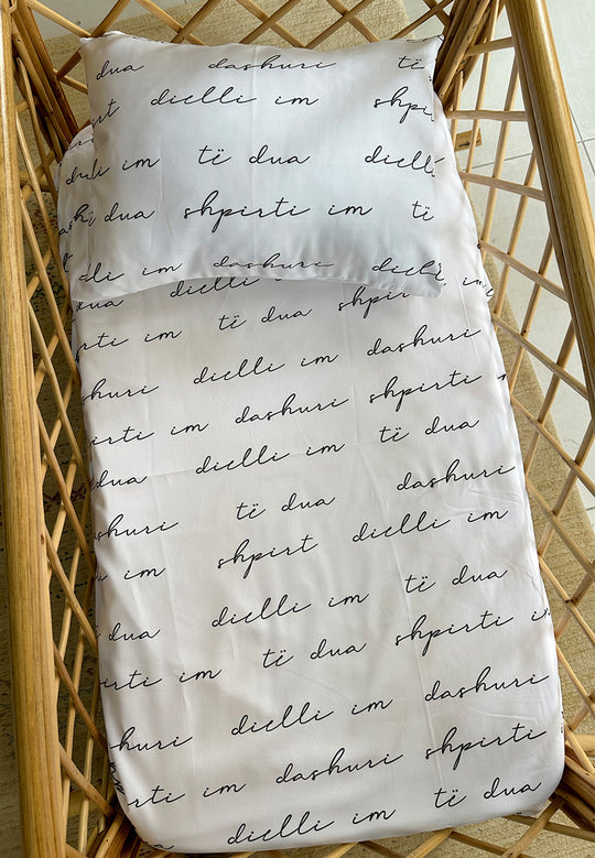 Të dua Crib sheet + pillow case