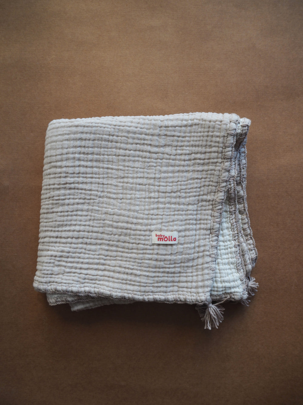 Muslin hand-knitted blanket 2in1 - Cream