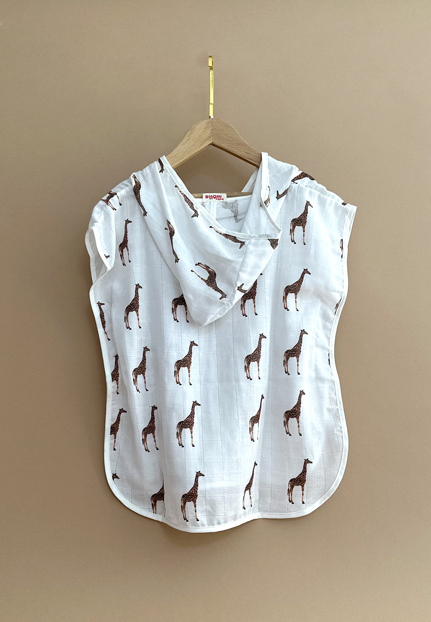 Giraffes Muslin Poncho