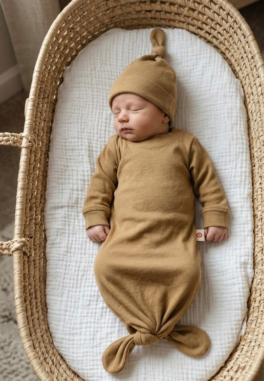 Cream Knotted Gown + hat