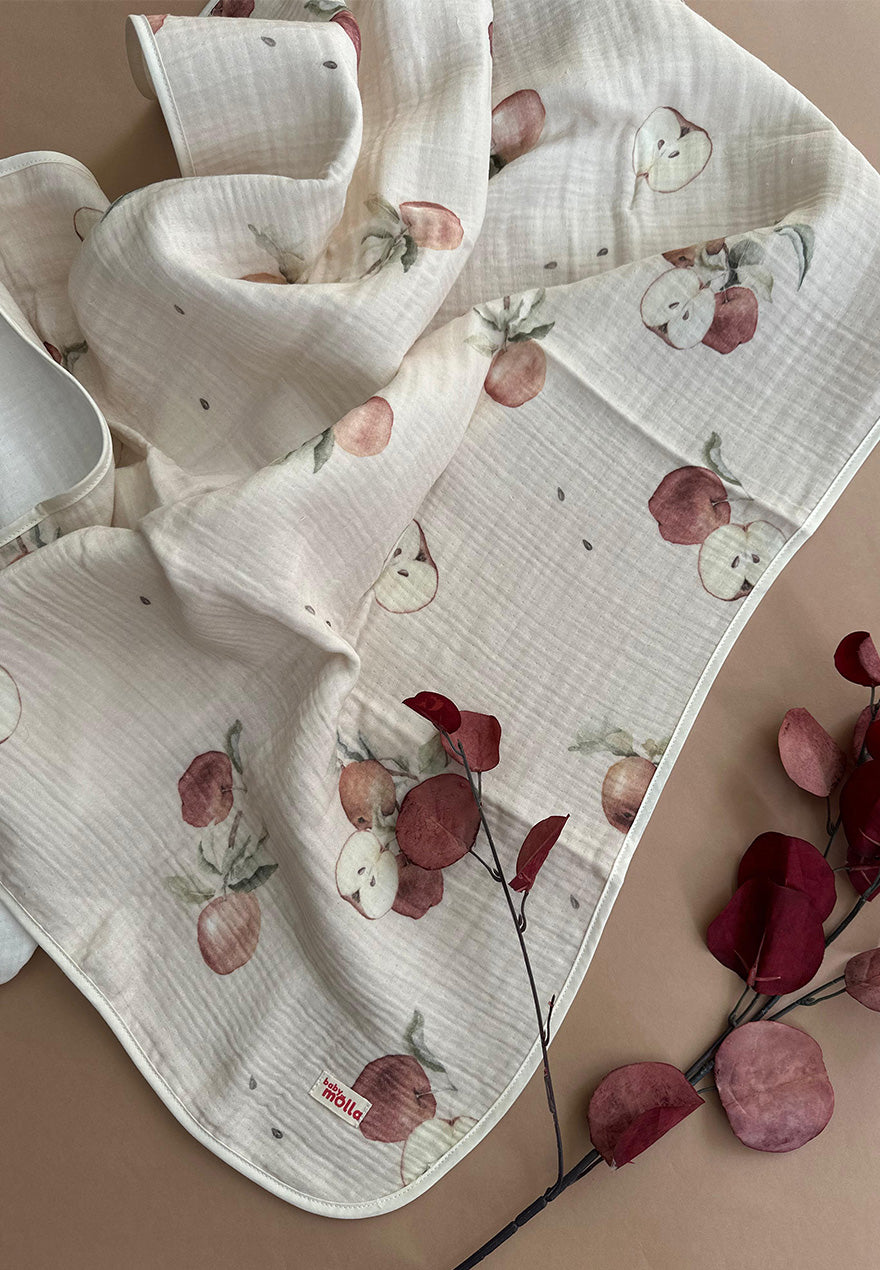 4 Layer Muslin Blanket ~ Apples