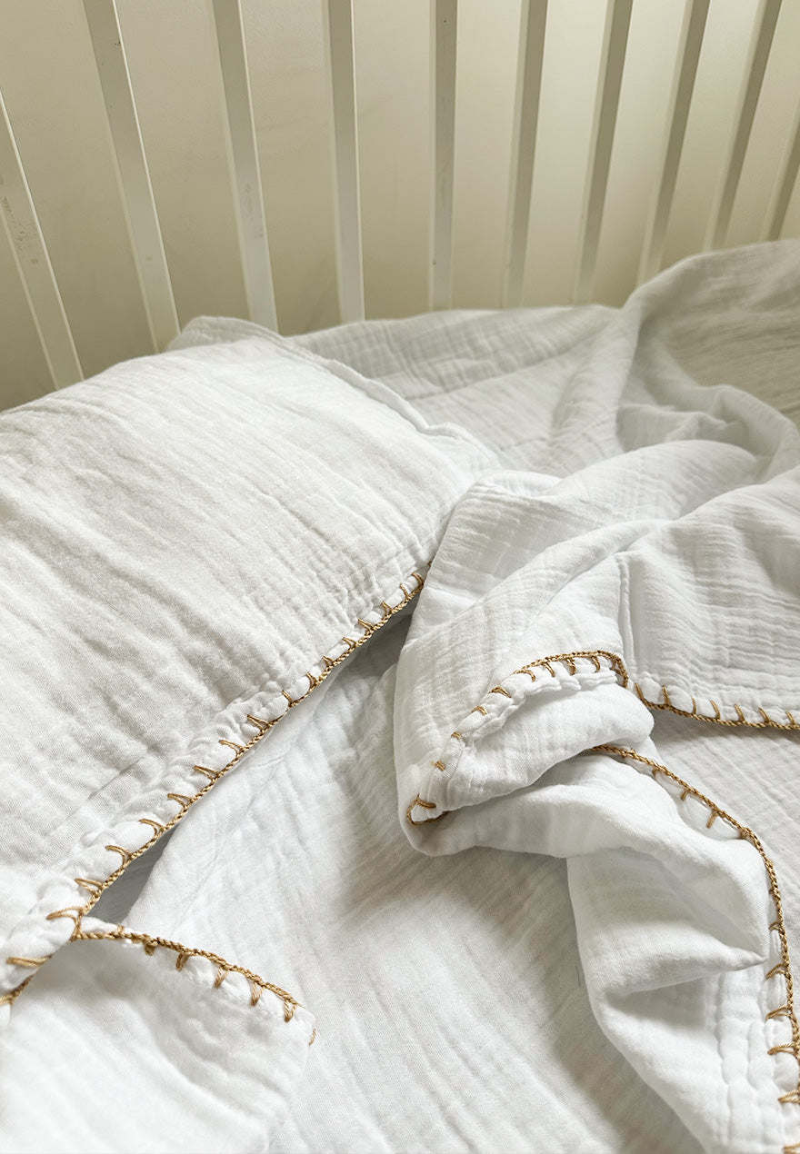 Këllëf për jorgan, çarçaf & këllëf për jastëk - E bardhë