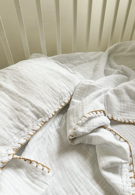 Këllëf për jorgan, çarçaf & këllëf për jastëk - E bardhë