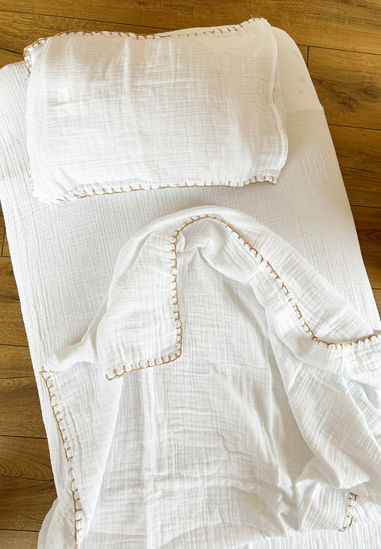 Këllëf për jorgan, çarçaf & këllëf për jastëk - E bardhë