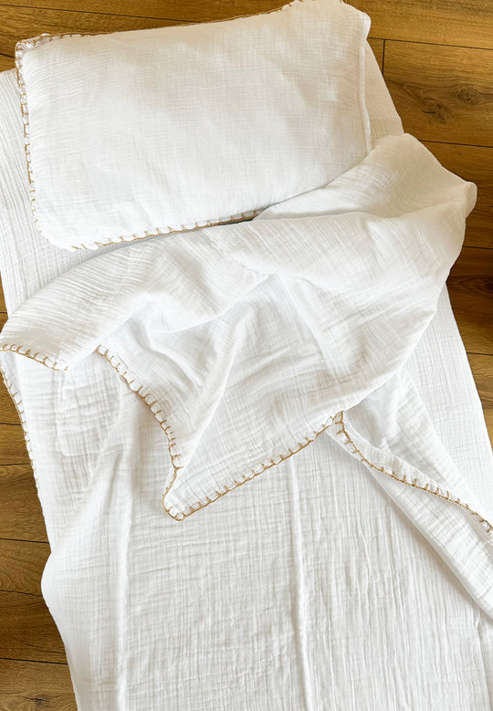 Këllëf për jorgan, çarçaf & këllëf për jastëk - E bardhë