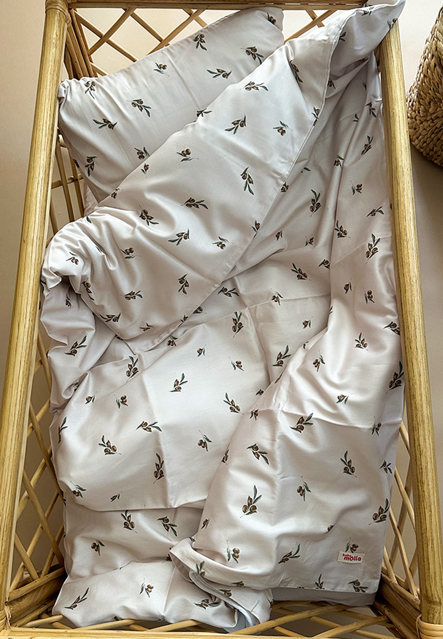 Olive duvet cover + pillow case