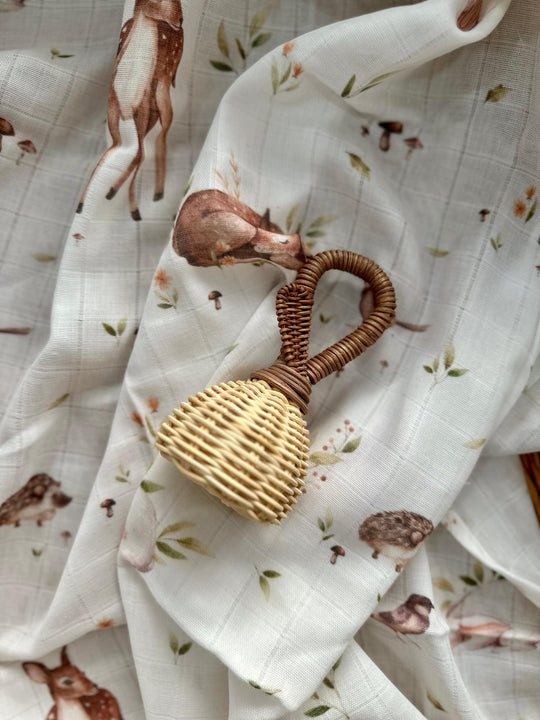 Brown Rattan Rattle