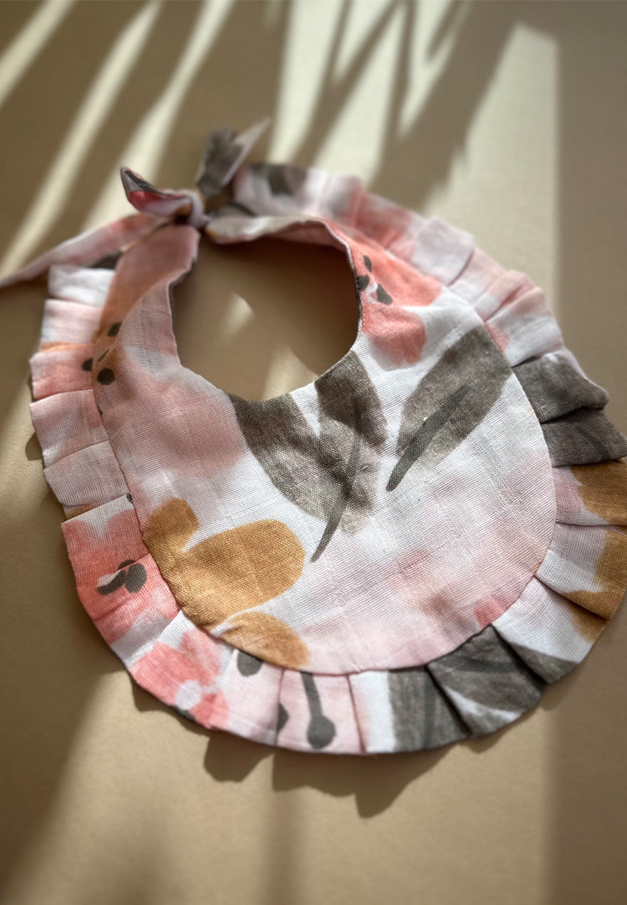 Autumn Flowers Muslin Bib