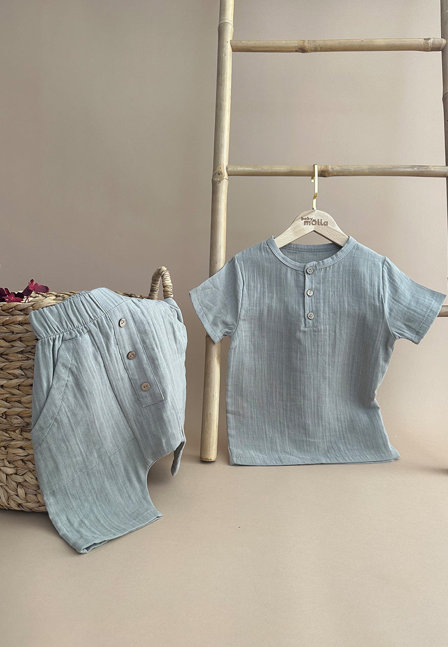 Linen grey tshirt + pants