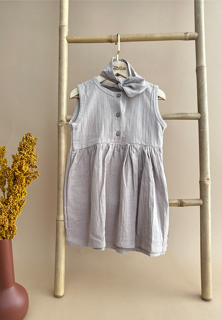 Cream Linen Dress with Headband