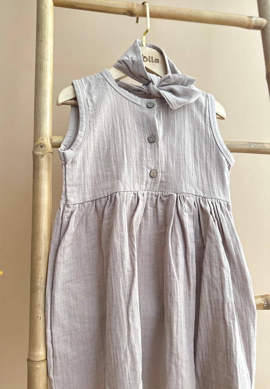 Cream Linen Dress with Headband