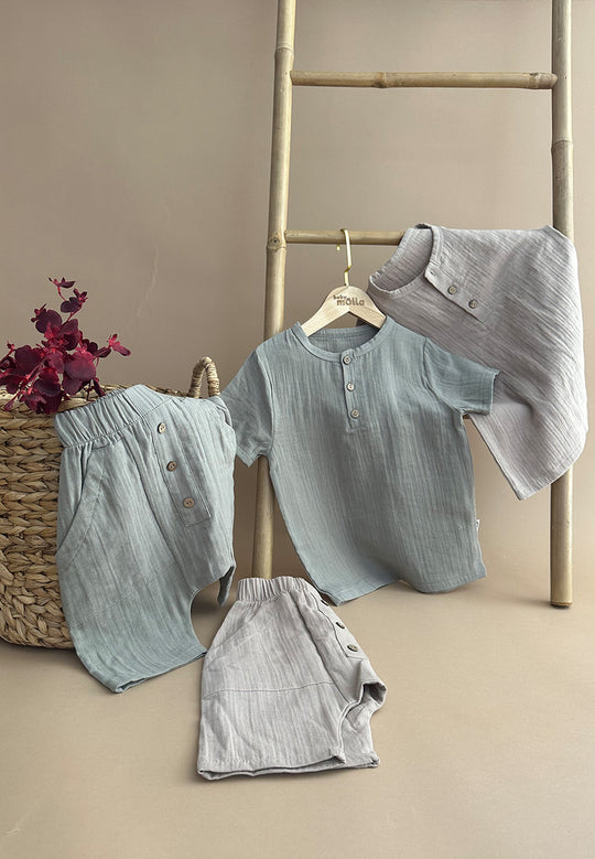 Linen grey tshirt + pants