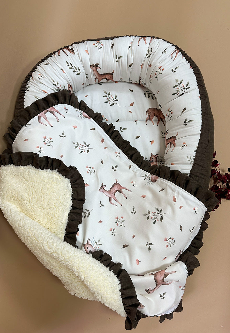 Fole 2 në 1 + batanije ~ Doe Baby Nest + Blanket