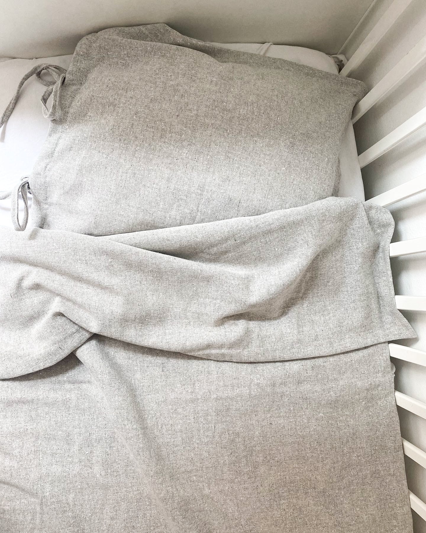 Grey Linen Duvet Cover + Pillow case