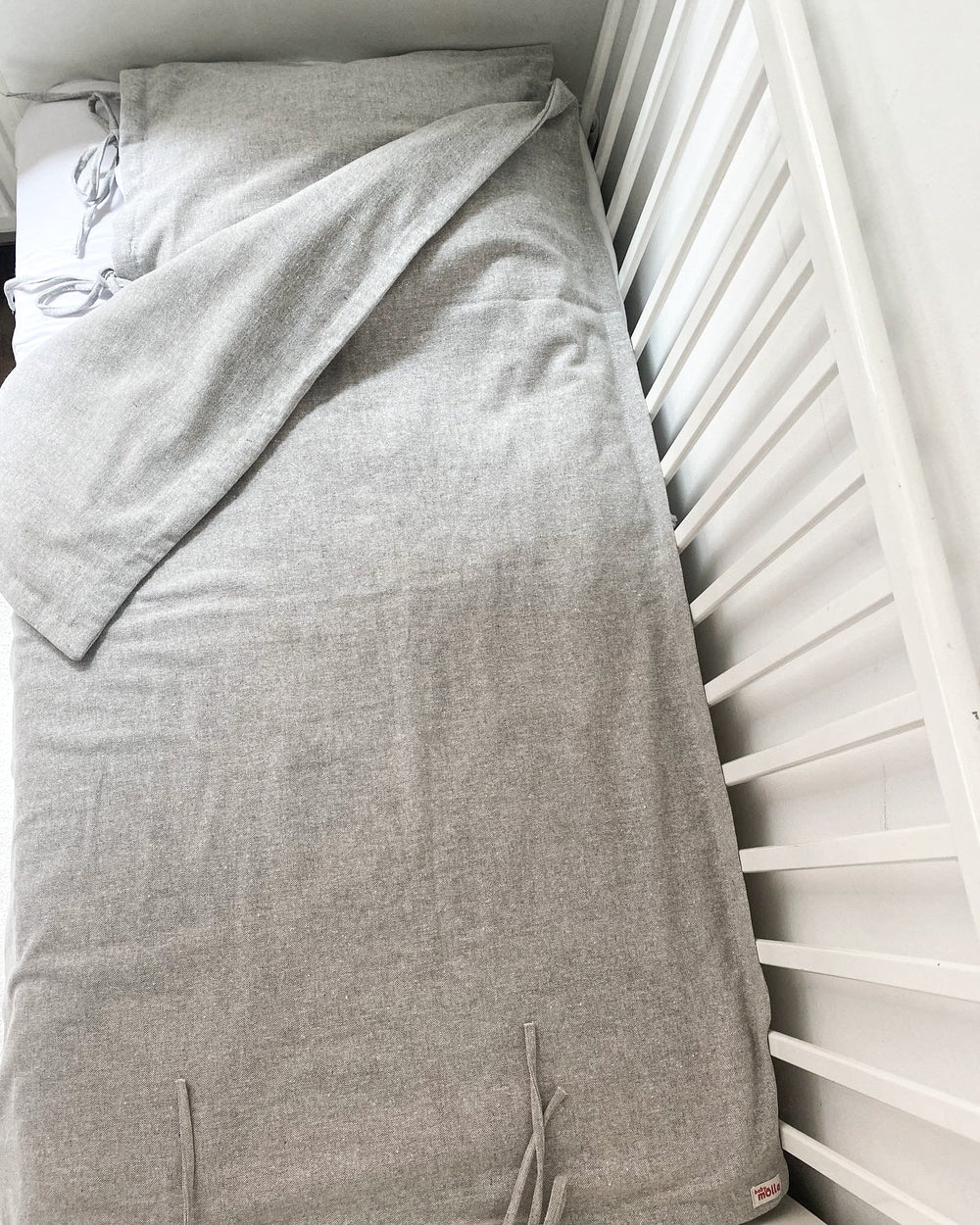 Grey Linen Duvet Cover + Pillow case