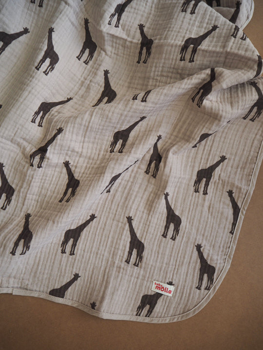 4 Layer Muslin Blanket ~ Giraffes