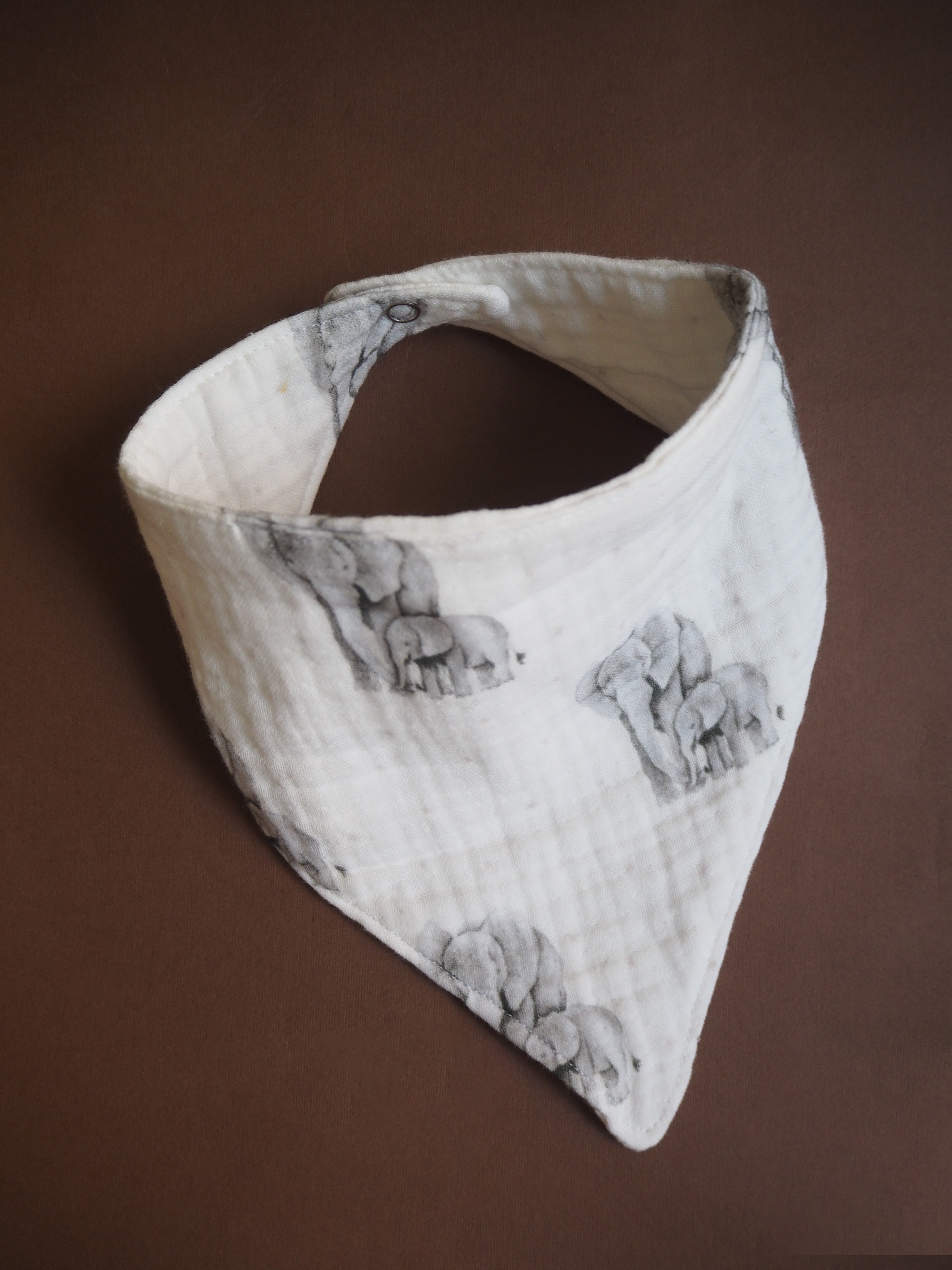 Muslin Bib ~ Elephants