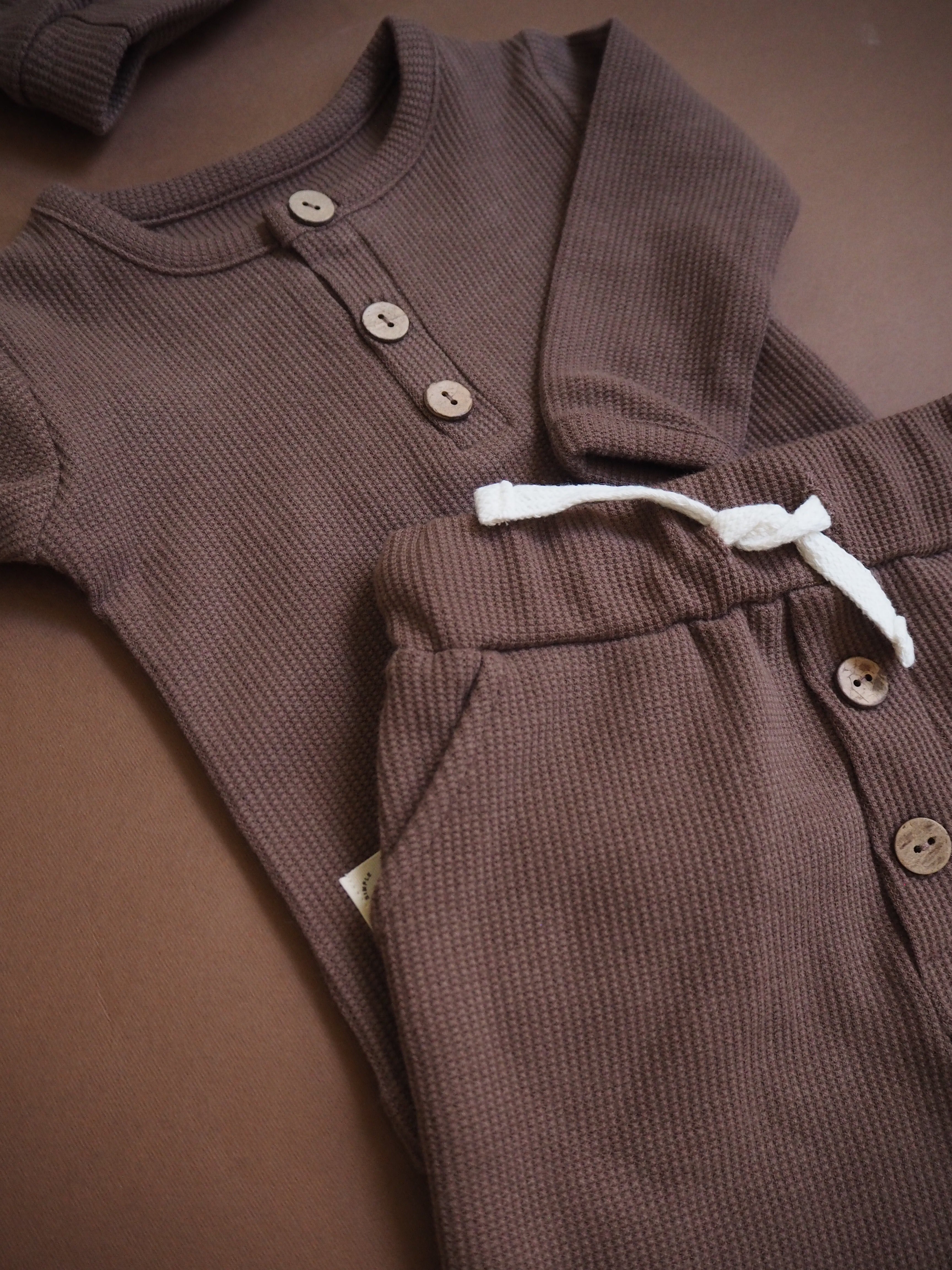 Natural Brown- 3 Pieces Top & Bottom Set and Hat