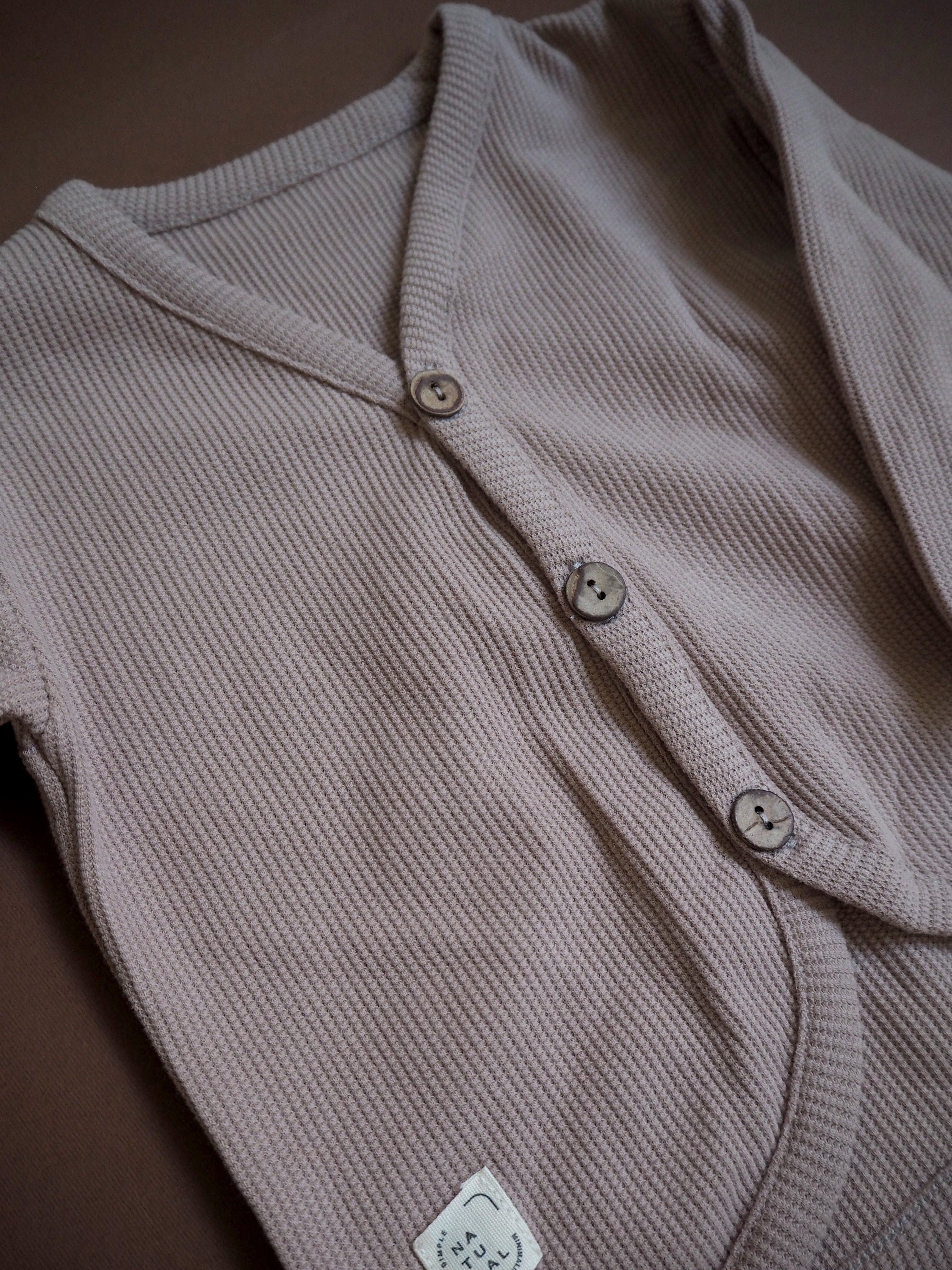 Beige Quality Waffle Cardigan