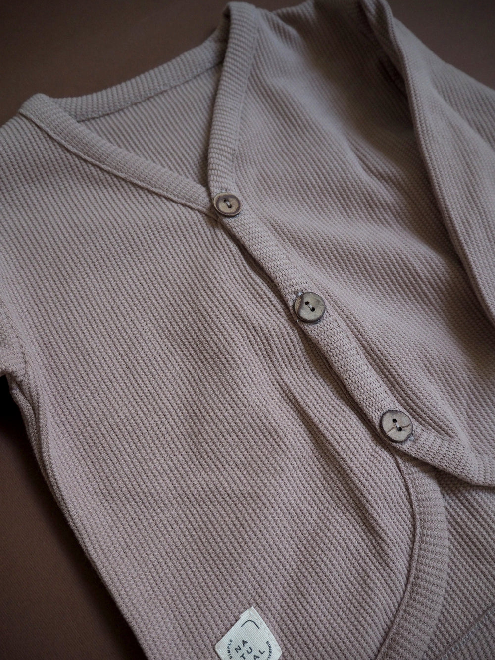 Beige Quality Waffle Cardigan