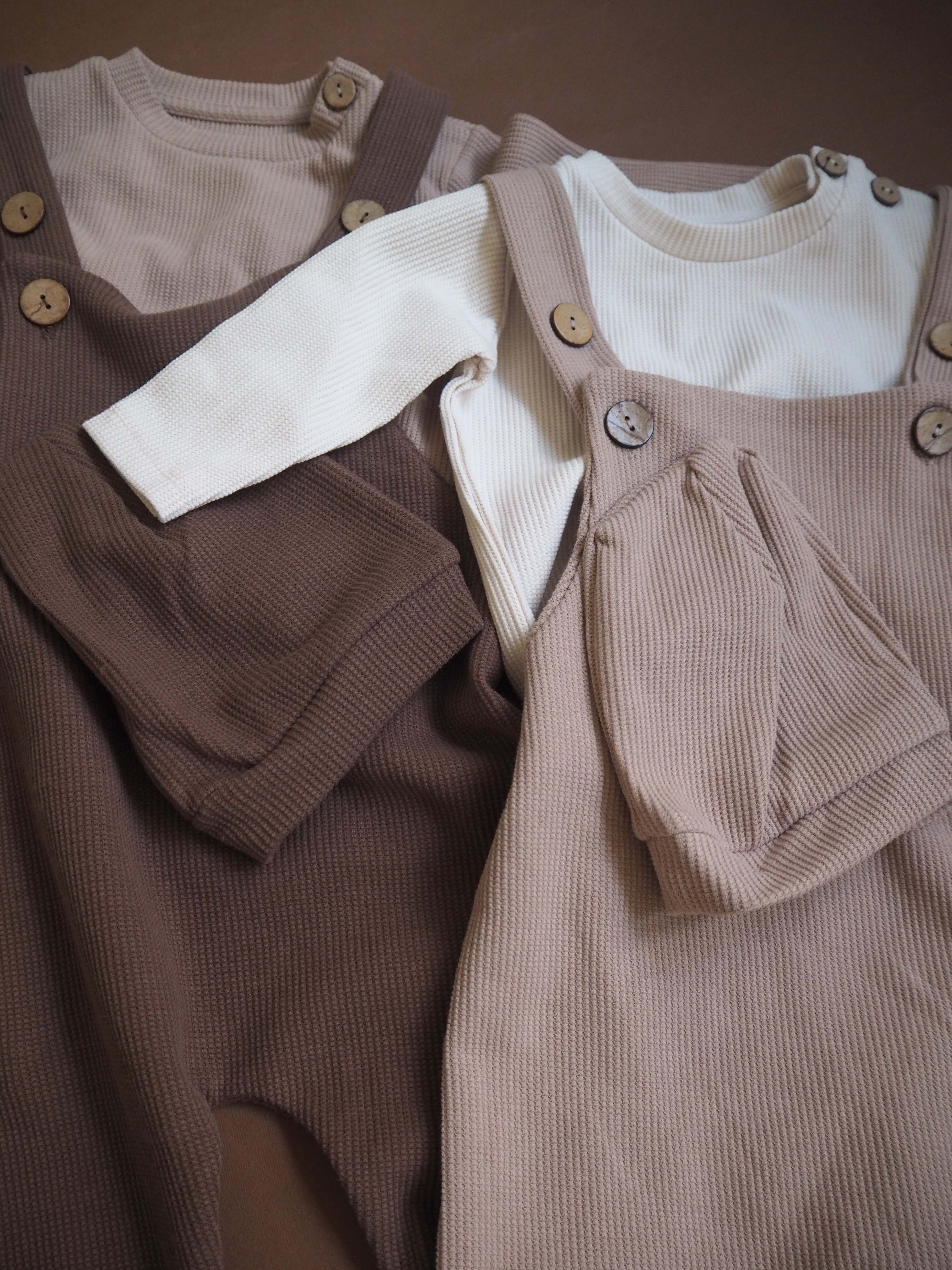 Natural Brown Salopettes, Blouse and & Hat Set
