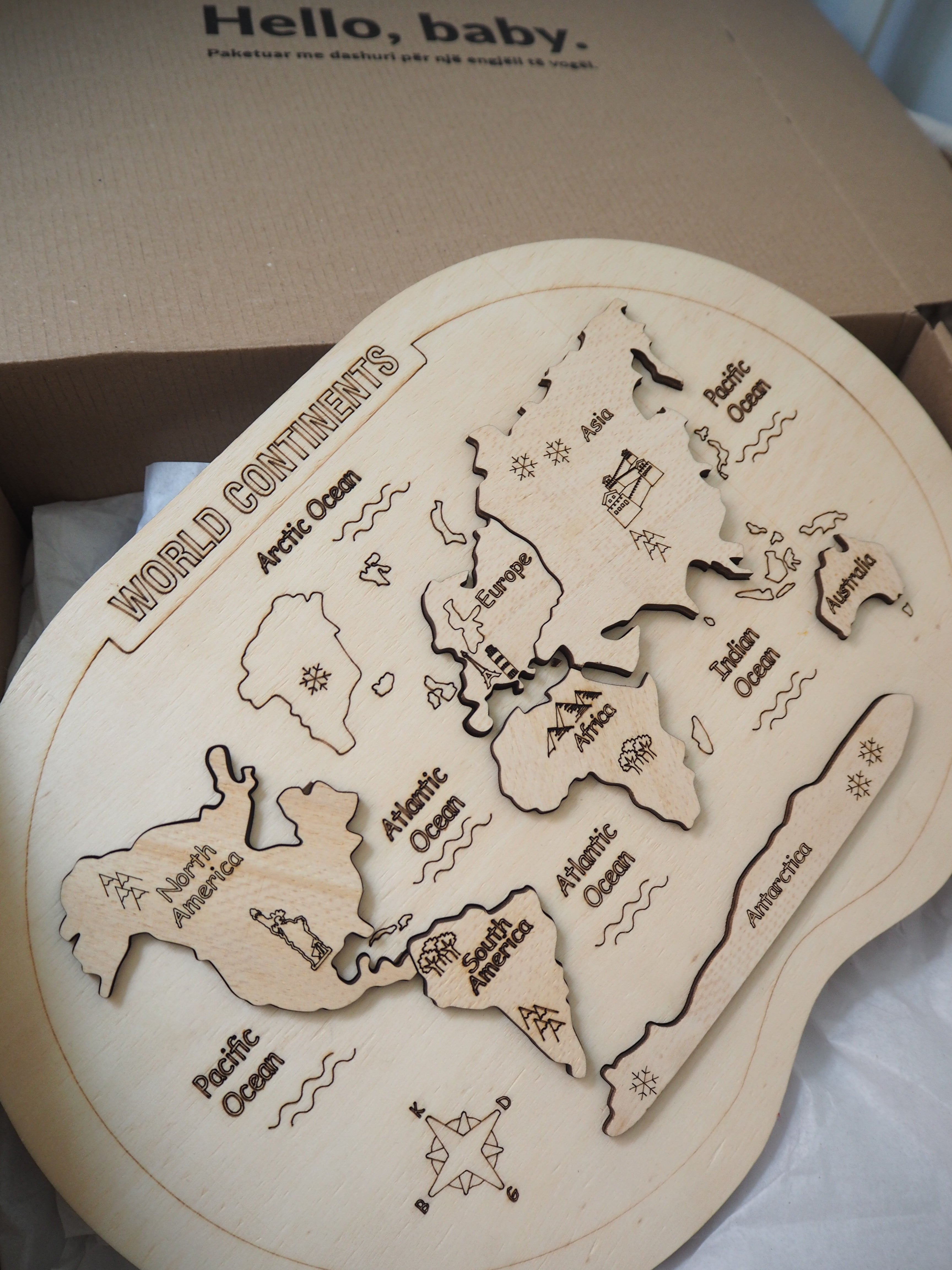 Wooden Puzzle - Continents