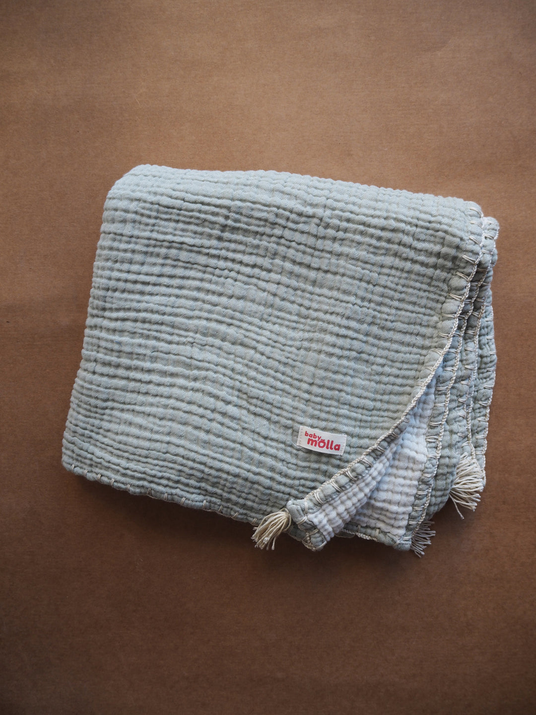 Muslin hand-knitted blanket 2in1 - Green