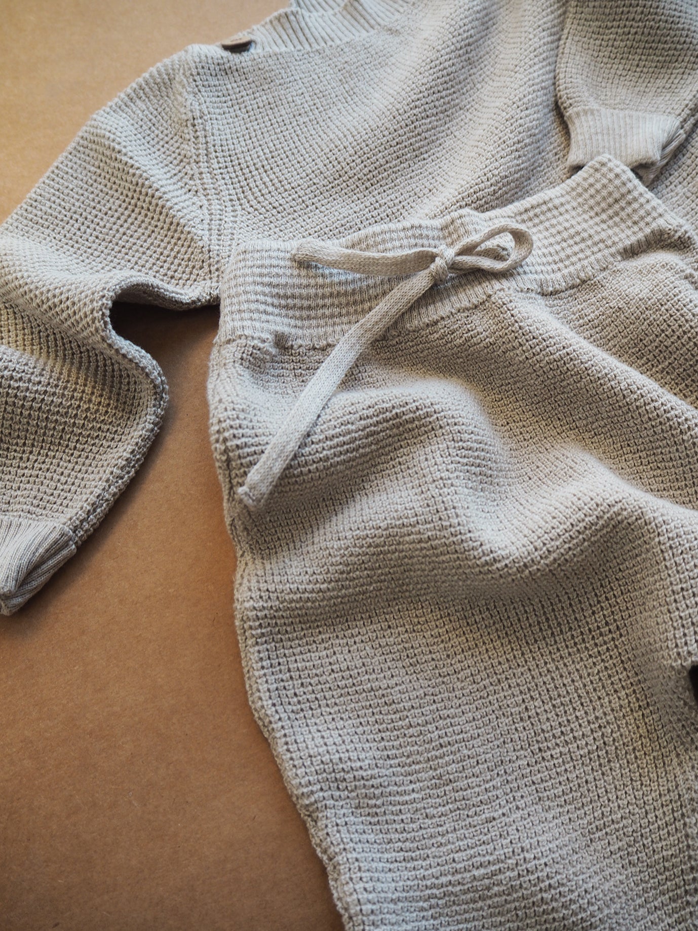 Beige Knitted Set (Pants + Joggers)
