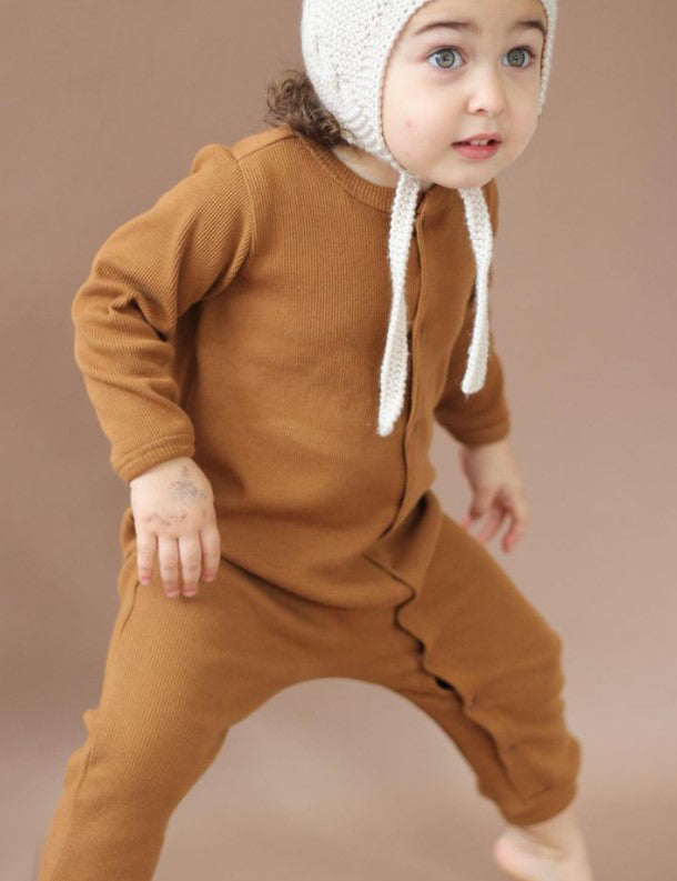Ribbed Taupe Overall