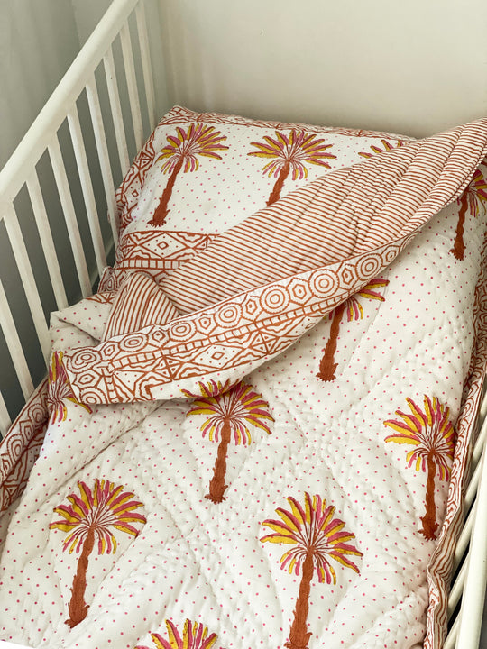 Palms quilt & pillow ~ Jorgan dhe këllëf