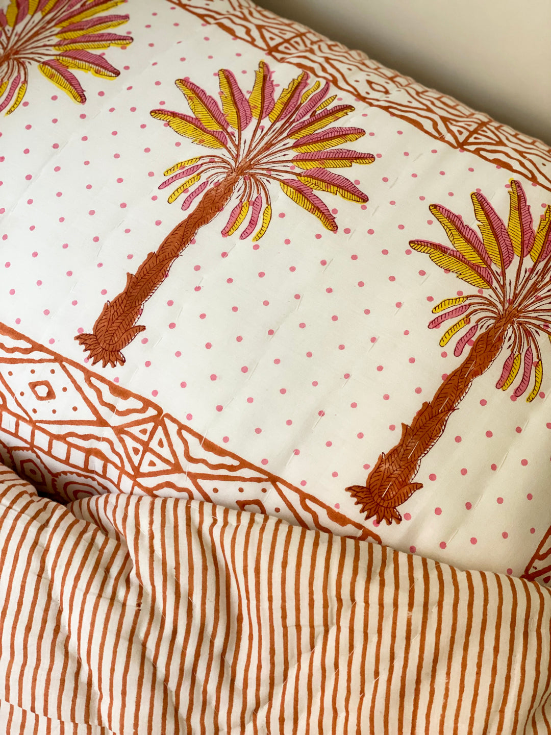 Palms quilt & pillow ~ Jorgan dhe këllëf