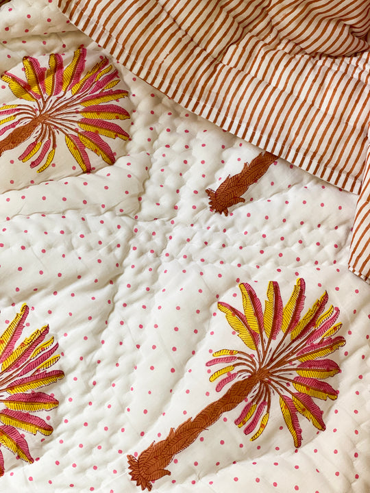 Palms quilt & pillow ~ Jorgan dhe këllëf