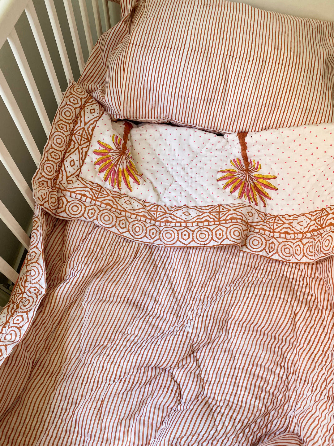 Palms quilt & pillow ~ Jorgan dhe këllëf