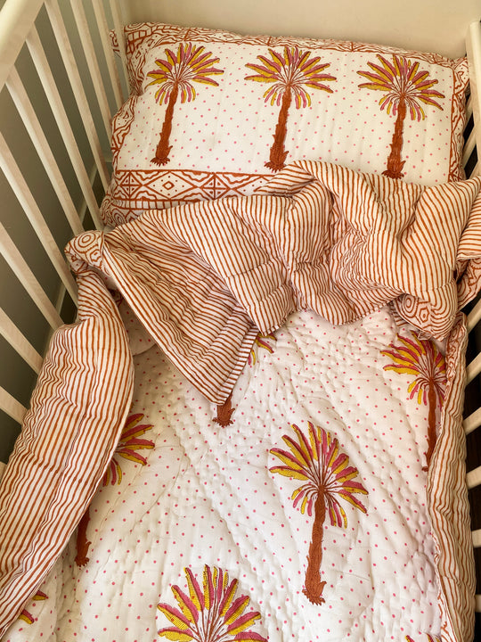 Palms quilt & pillow ~ Jorgan dhe këllëf