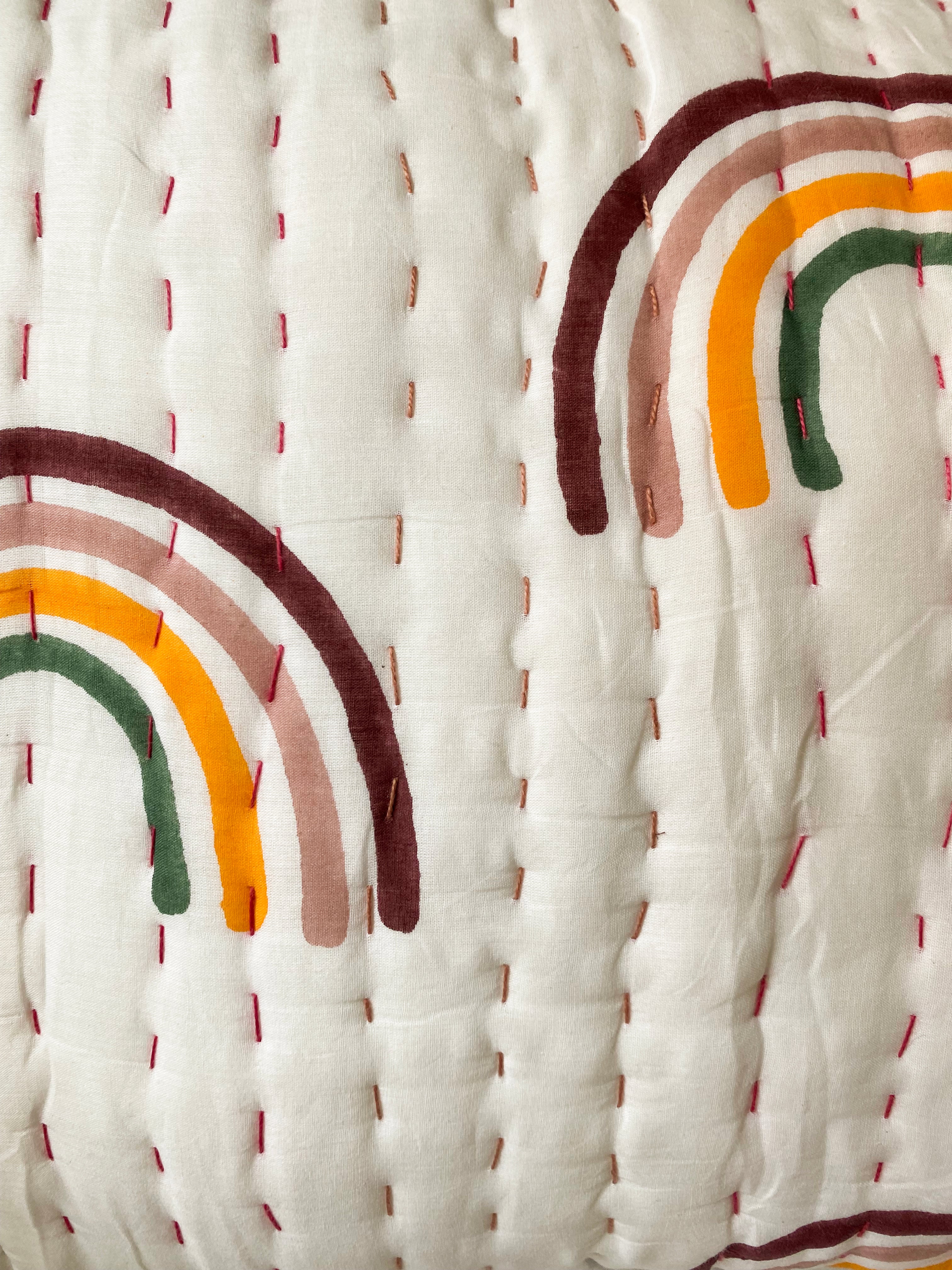 Rainbow quilt & pillow ~ Jorgan dhe këllëf